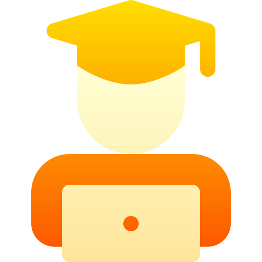 icon of student with laptop and graduation cap