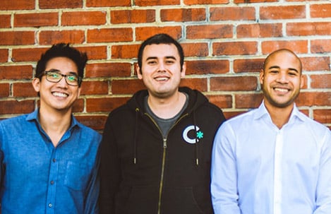 Group photo of CodePath founders Tim Lee, Nathan Esquenazi, and Michael Ellison 